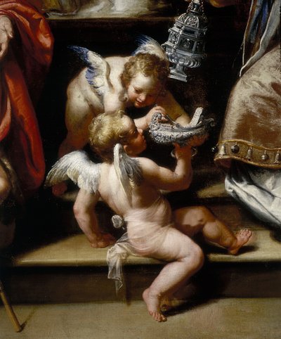(Detail) The Altar Piece of the Madonna of the Snow by Francesco Fiasella